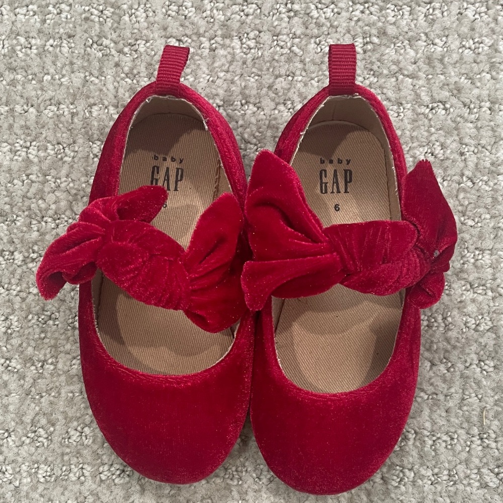 GAP Kids Red Velvet Dress Shoes